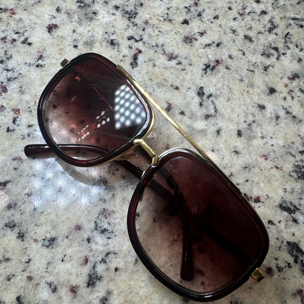 Stylish Brown Dita Mach-One Sunglasses with Gold Accents